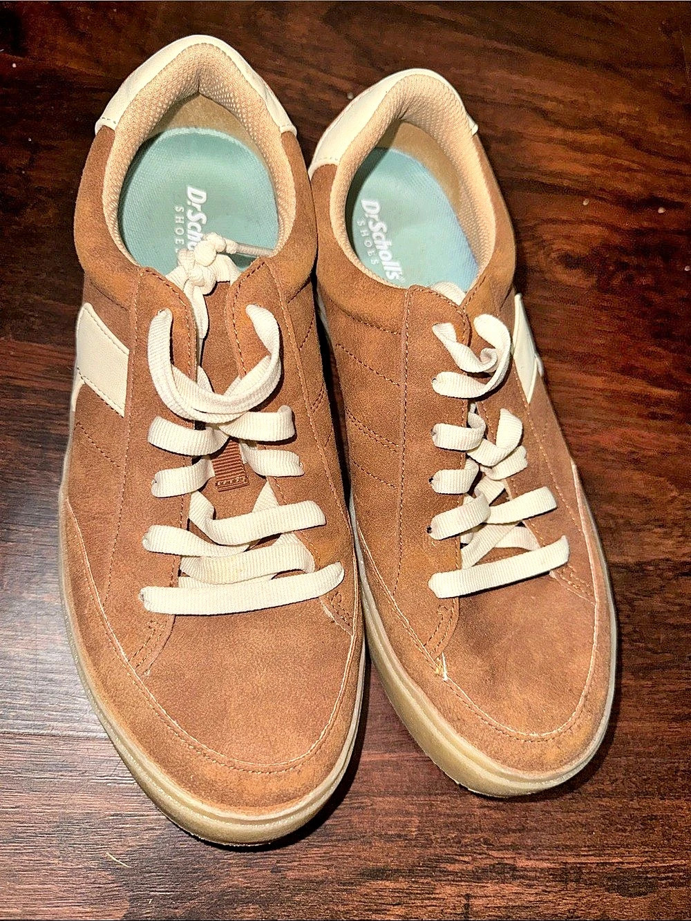 Dr. Scholl's Madison Lace Sneaker Women's Brown & White Sneakers US 8M